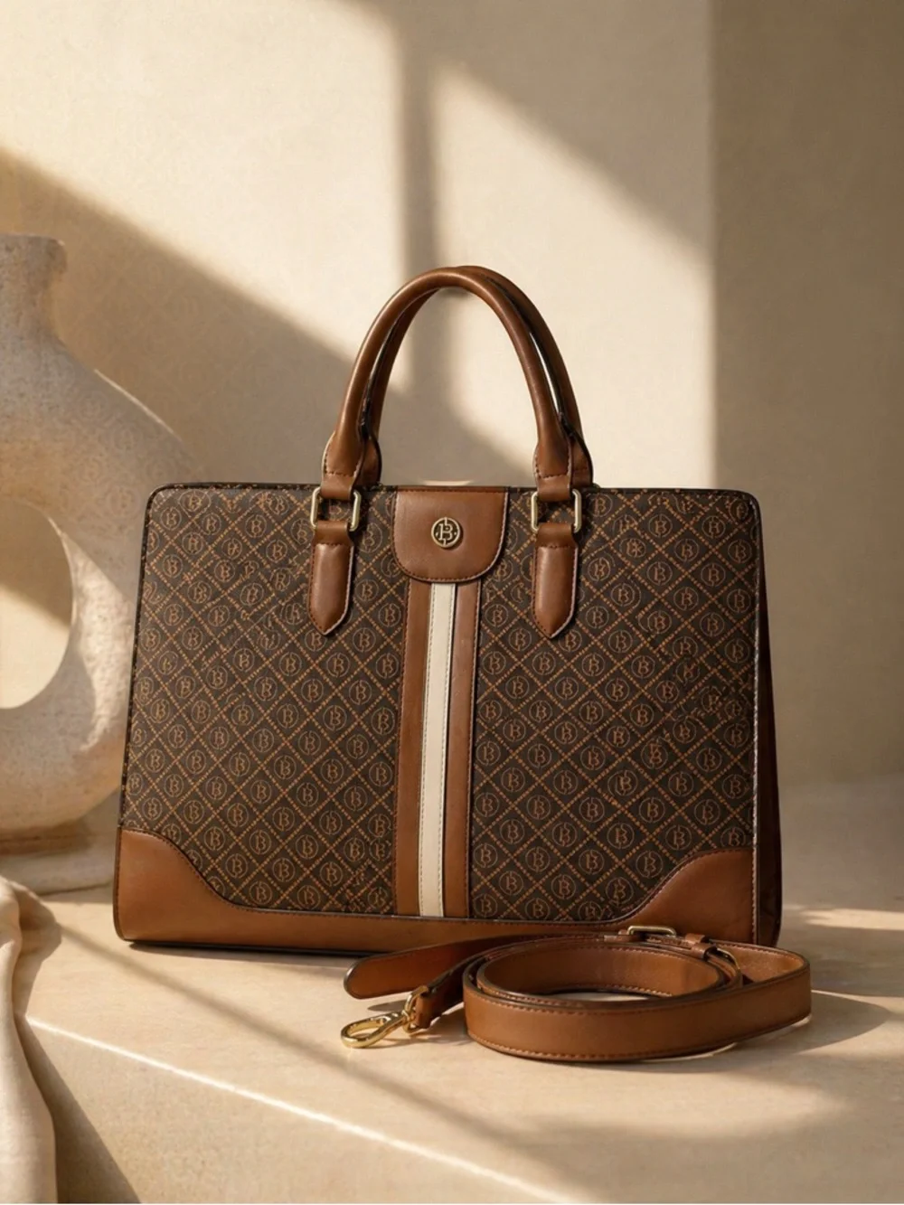 BOSTANTEN Stroud Vintage Leather Briefcase Tote Bag